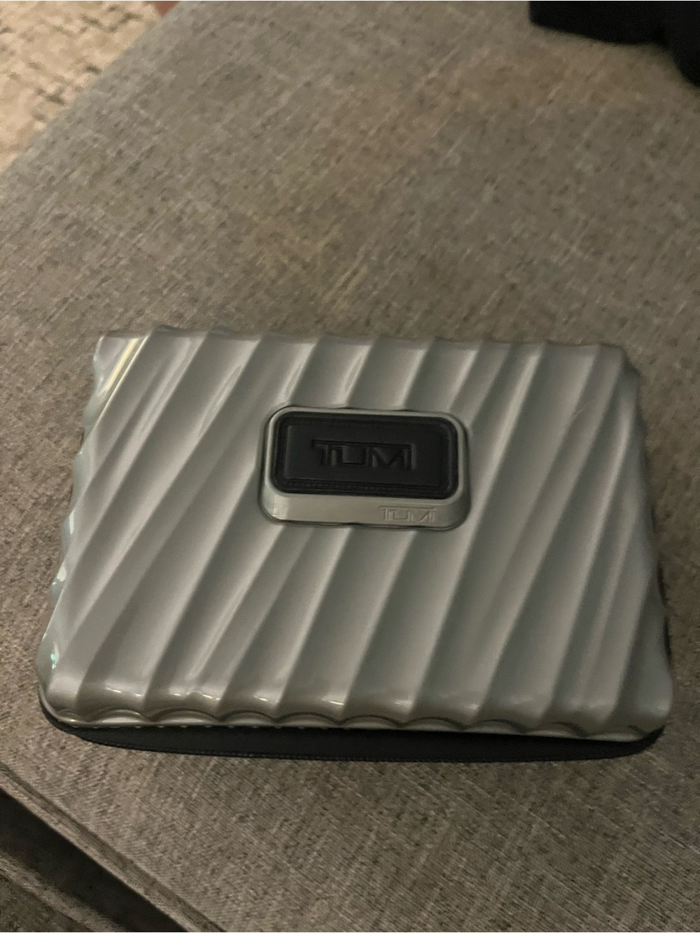 Tumi Matte Silver Ribbed Hard Case